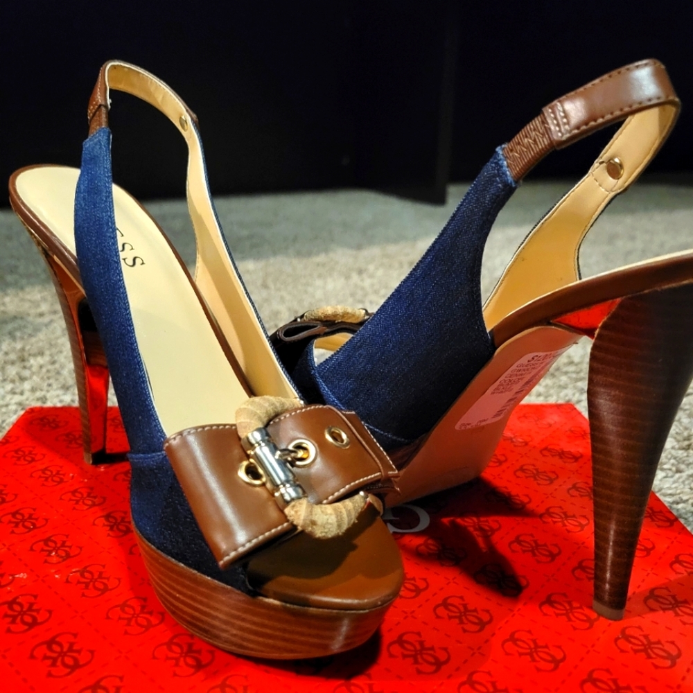 Denim Size 6 Guess Heels